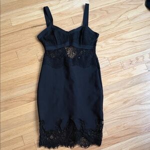 Lulu's Elegant Black Lace Midi Dress